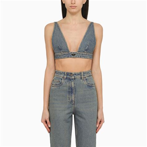 prada bralette denim|prada bralette jeans.